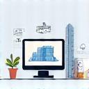Icon representing 3D design software or planning